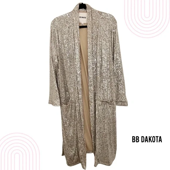 BB Dakota gold sequin duster, size large - Picture 2 of 12